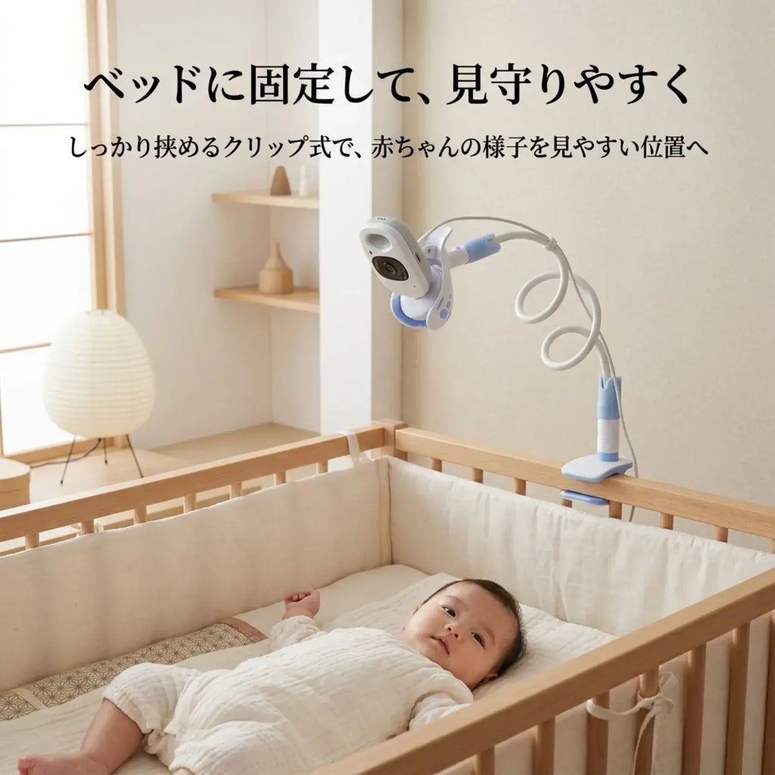 CradleView Flex Arm | ベビーモニターを、見守りやすい角度へ。穴あけ不要のフレキシブルホルダー。