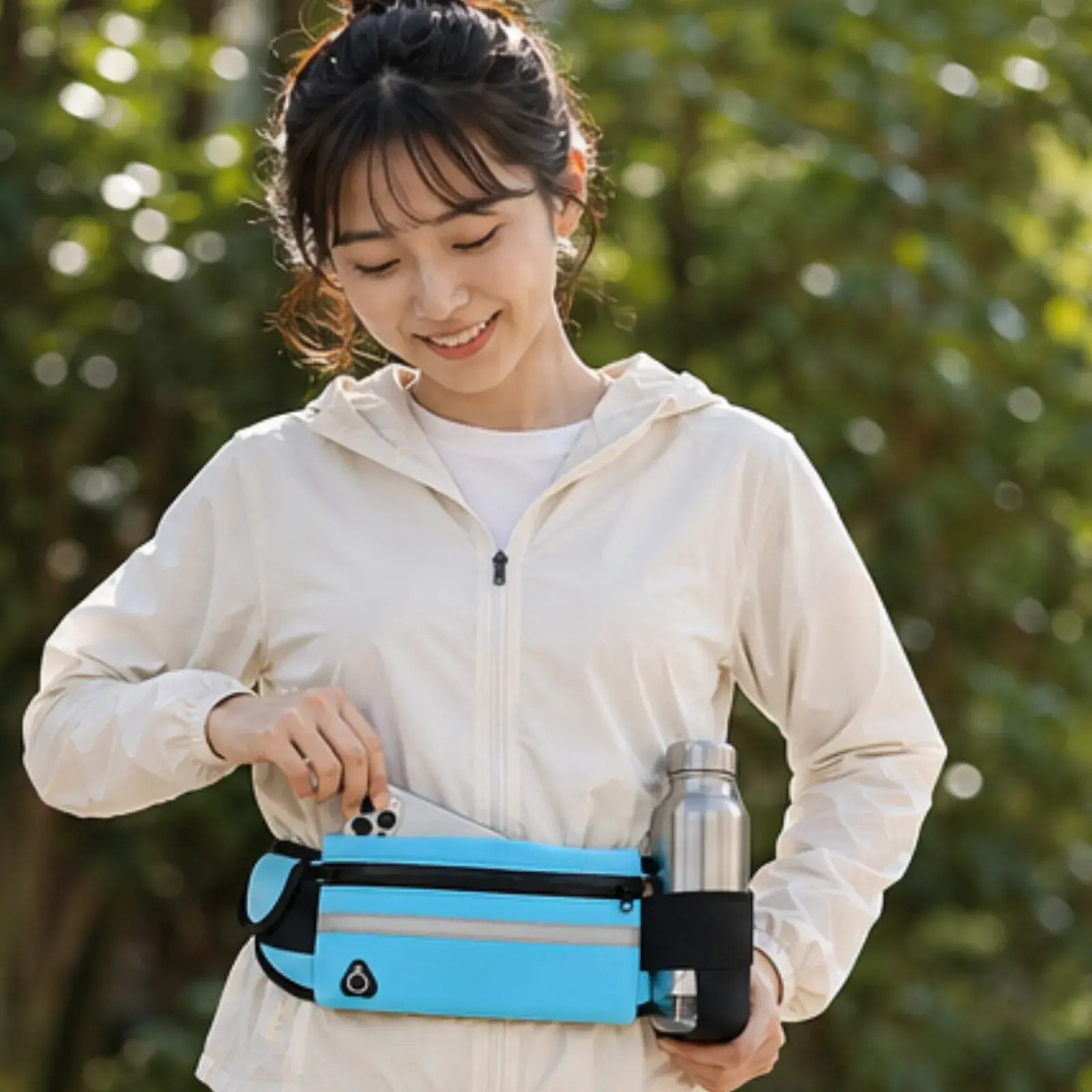 RunEase Bottle Belt | ボトルもスマホもすっきり収まる、揺れにくいランニングポーチ