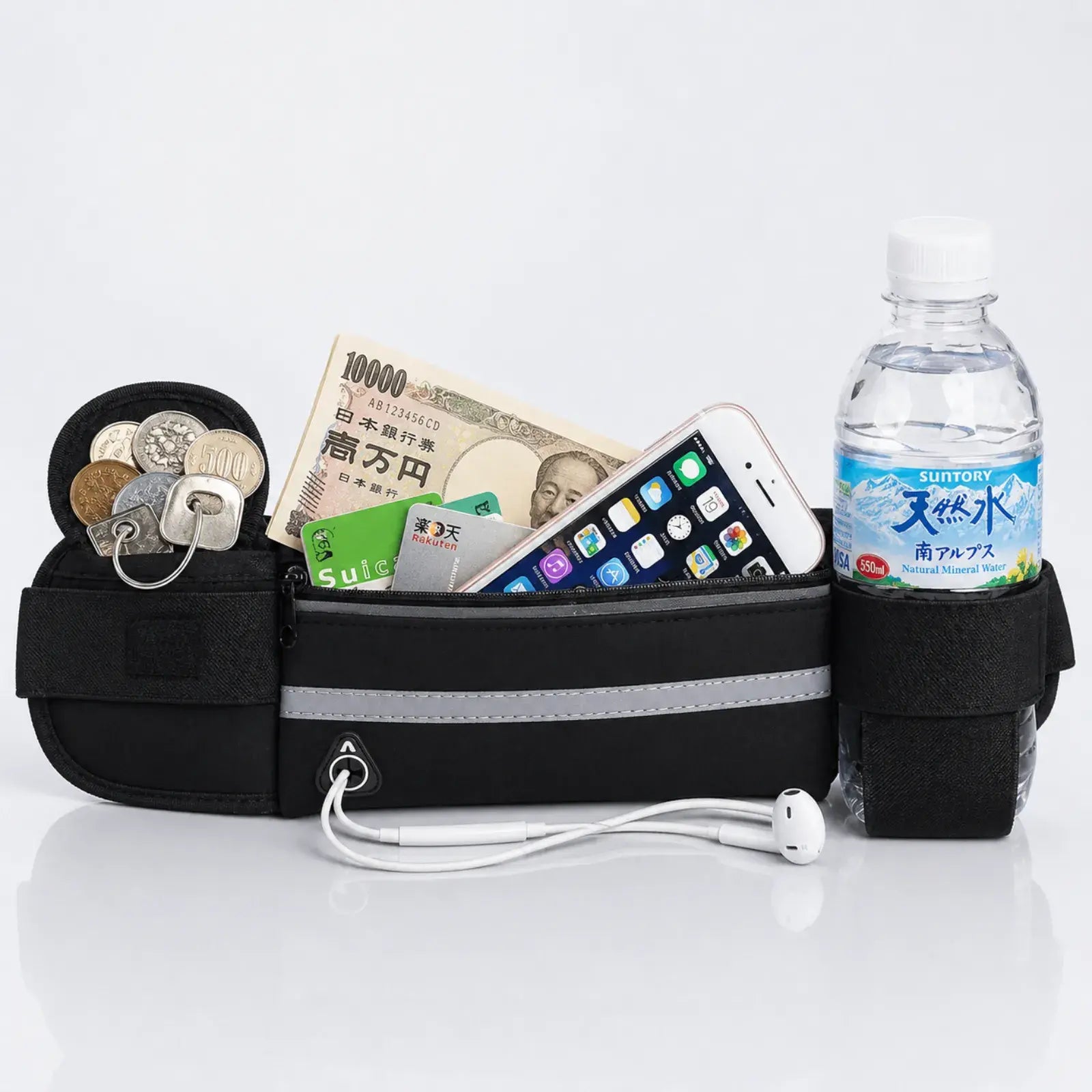 RunEase Bottle Belt | ボトルもスマホもすっきり収まる、揺れにくいランニングポーチ