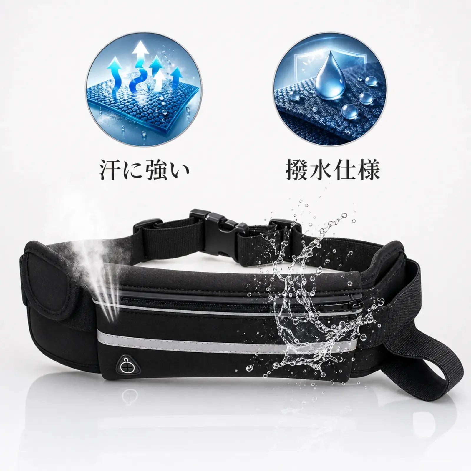 RunEase Bottle Belt | ボトルもスマホもすっきり収まる、揺れにくいランニングポーチ