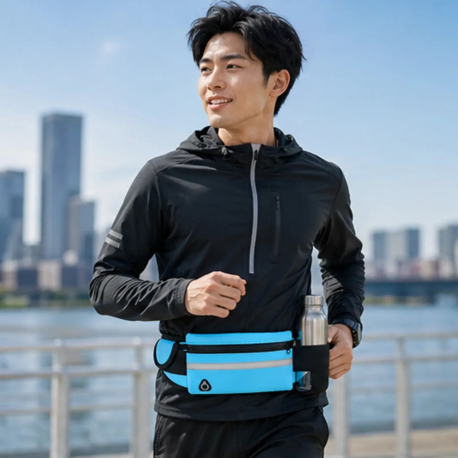 RunEase Bottle Belt | ボトルもスマホもすっきり収まる、揺れにくいランニングポーチ