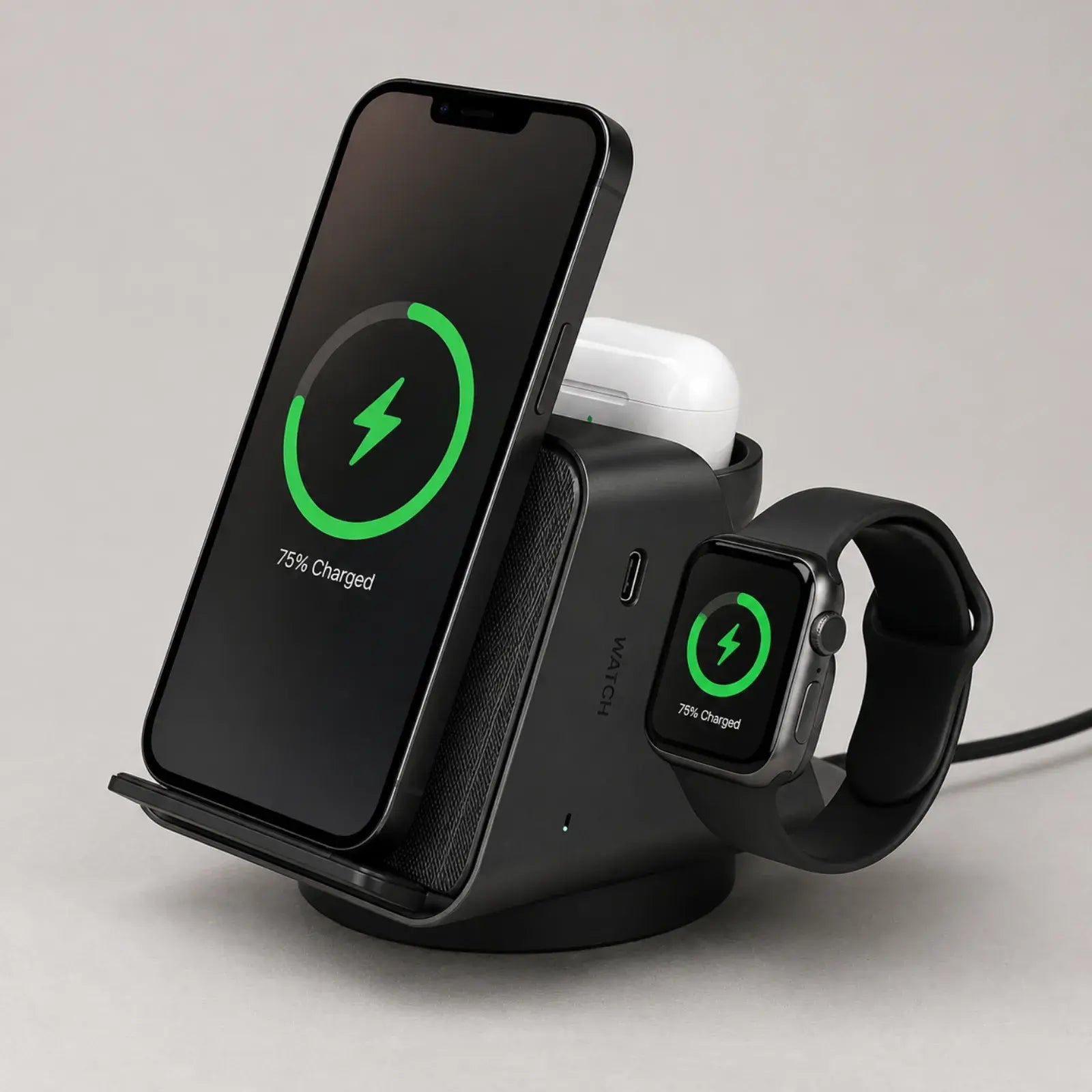 Axis Charge Stand | スマホ・イヤホン・ウォッチまわりを一台で整える、スマート充電ステーション。