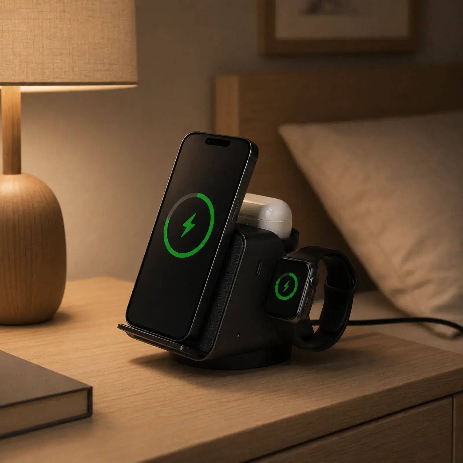 Axis Charge Stand | スマホ・イヤホン・ウォッチまわりを一台で整える、スマート充電ステーション。